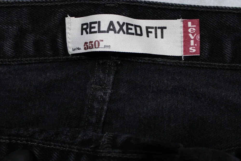 Levis 550 Jeans Mens 38x34 Black Denim Relaxed Fit Tapered Leg